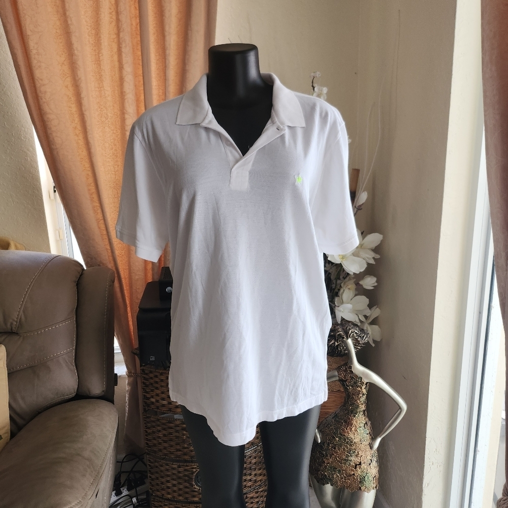 JARED LANG Mens White Polo size L